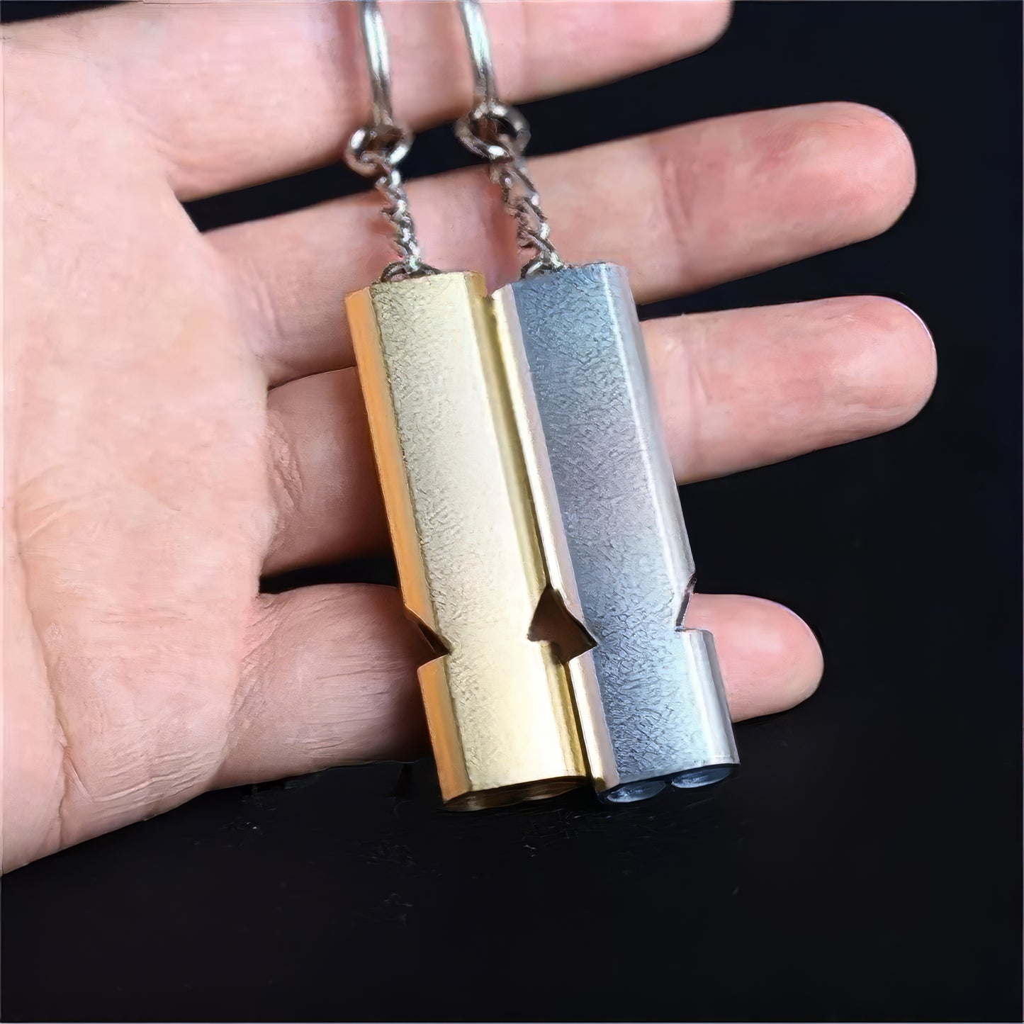 Compact SOS Whistle Keychain